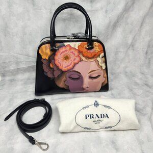 Prada Black Tote with Colorful Artistic Design